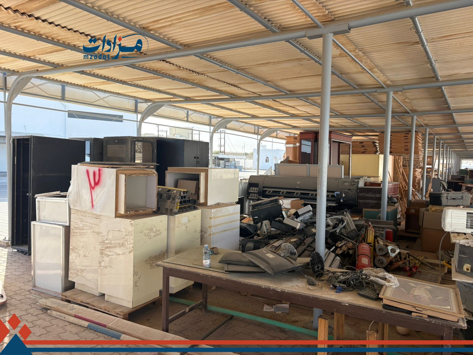 3- Used air conditioners, tables, and map plotting machines